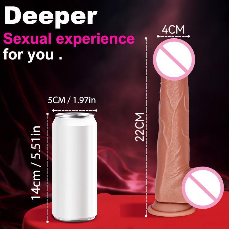 Thrust Realistic Dildo Vibrator 9 Telescopic 10 Vibration Modes Heating Remote Control Adult Sex Toy G-spot Vibration Stimulation With Suction Cup