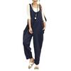 European and American Spring Loose Fit Pocket Jumpsuit