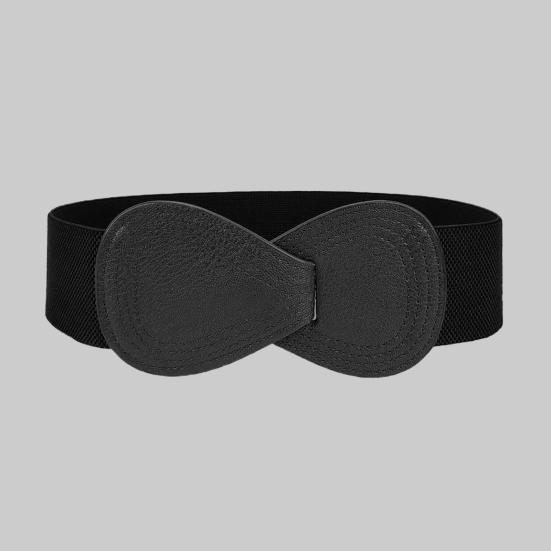 Imitation Leather Women Waistband Dress Shirt Top Versatile Belt Women Elastic Waist Cover Daily Dress Decoration