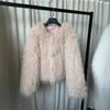 Women's Winter Artificial Fur Coat New Imitation Fur Coat Round Neck Thickened Lamb Wool Top