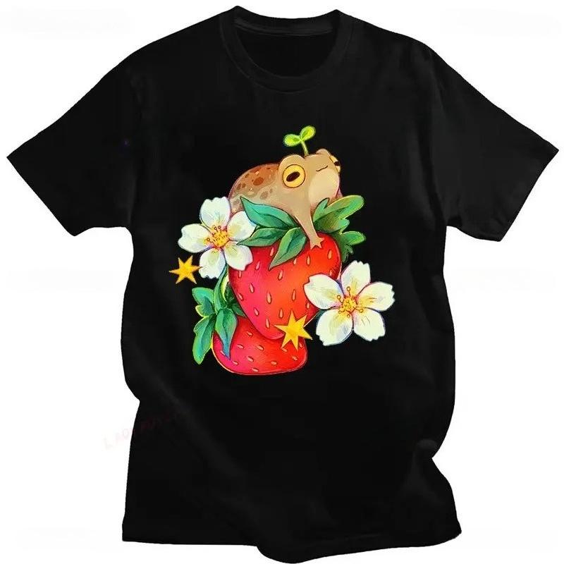 

Fashion Desert Rain Frog Fat Frog Cute Print T-shirt Funny Cute Top Kawaii Casual Street Loose Women T-Shirt Clothing - Men s... S разноцветный