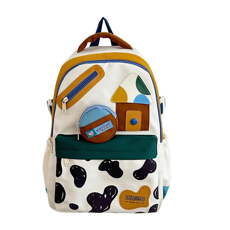 

School bag cute cartoon computer backpack junior high school student school bag female college student lightweight large capacity high school student білий