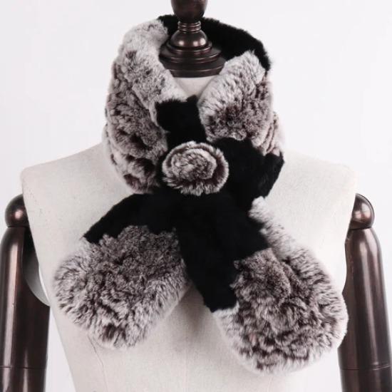 Winter Women Real Rex Rabbit Fur Scarf Natural Warm Soft Rex Rabbit Fur Muffler Lady Genuine Rex Rabbit Fur Scarves