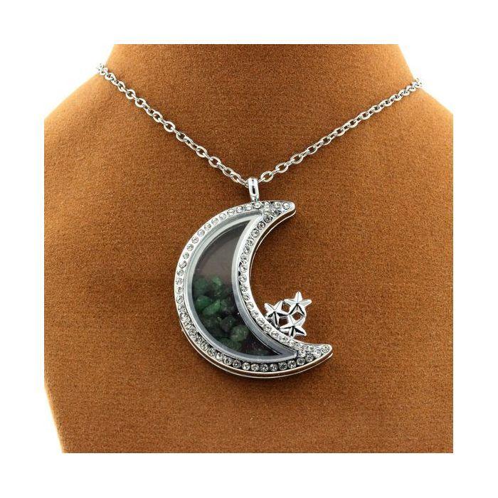 Stones and Minerals. Raw Tsavorite Garnet Necklace. Moon Model.