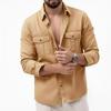 2026 Spring and Autumn Casual Solid Color Simple Shirt Men's Fashion Long Sleeve Jacket