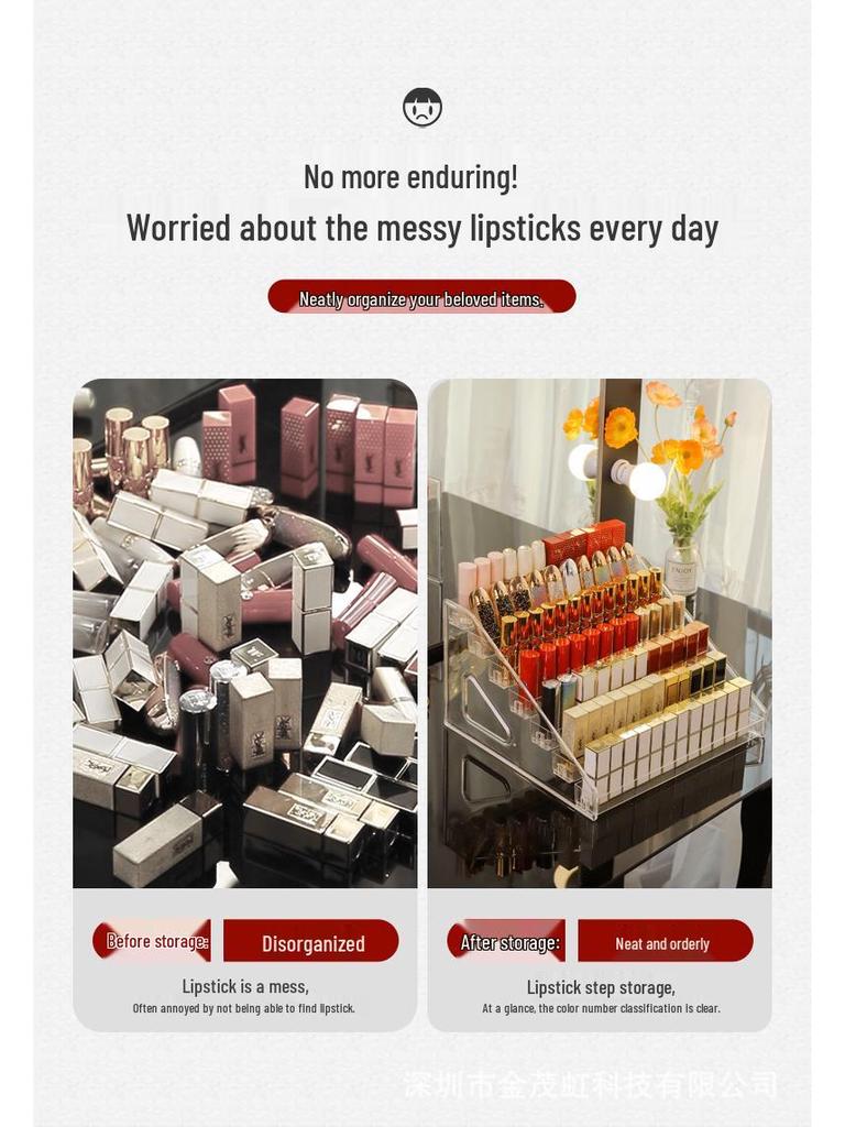 Clear Makeup Organizer: Eyeshadow, Lipstick, Skincare & Nail Art Storage Display