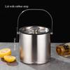 3/4L Stainless Steel Insulated Ice Bucket Double Walled Beverage Tub Comfortable Carry Handle Ice Container Bar Tools