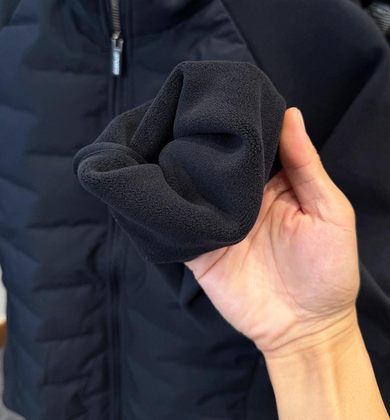 Men's Ribbed Cotton Padded Jacket - Warm Stand Collar for Autumn/Winter, Suitable for Mid-Age and Youth, Casual Versatile Layering.