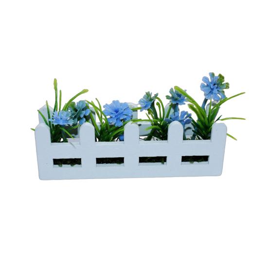 Miniature Raised Garden Bed Figurine Mini Flower Fence Planter Box Model 1/12 Scale Dollhouse Fairy Garden Decoration Accessories