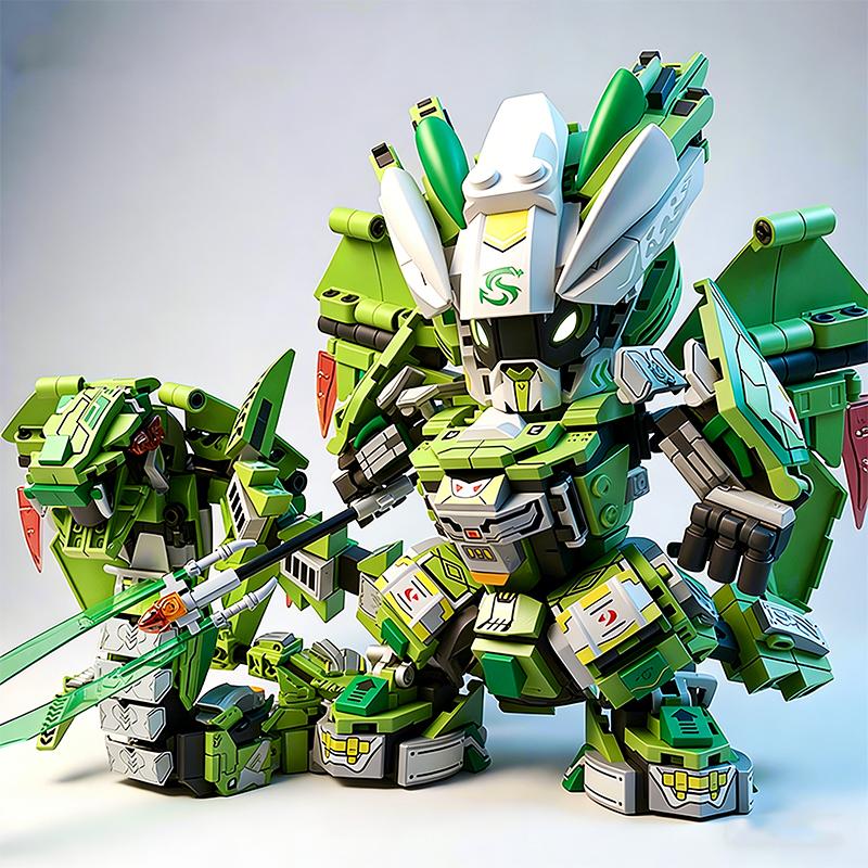 2in1 Transformable Robot Building Blocks City Animal Series Snake Model Mecha Warrior Building Blocks Boys Toy Kids Gift