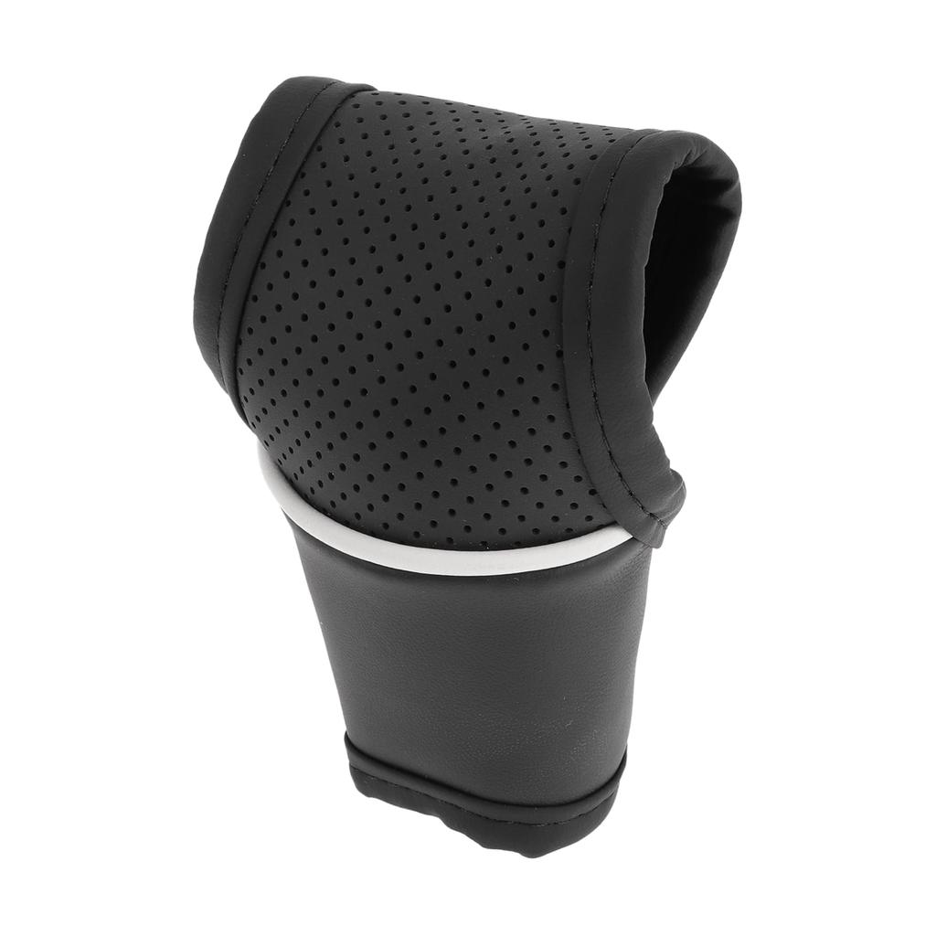HOPESPANNER Gear Shift Knob Stick Black Cover, Shift, Universal, Leather, 1pc, Anti-Slip,