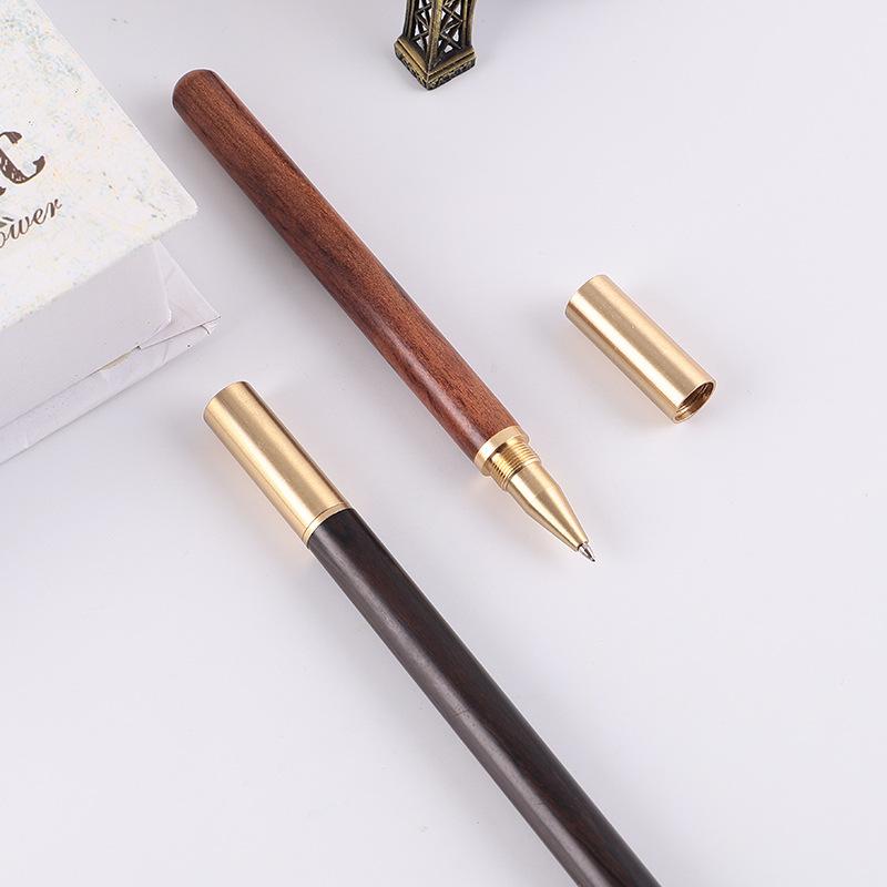 1 Pezzo Mogano Sandalo Nero Ottone Penna Firma Penna a Sfera Creativa in Mogano Penna Carbon Neutral Penna in Ottone Metallico