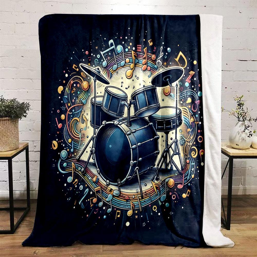 Drum Kit Melody Burst print blanket soft and cozy perfect for the living room bed sofa or a nap,gift