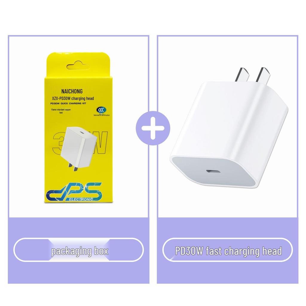 PD 30W Charger Head & Dual Type-C Braided Cable Fast Charging Set, Compatible with Apple 15, 3C Certified.