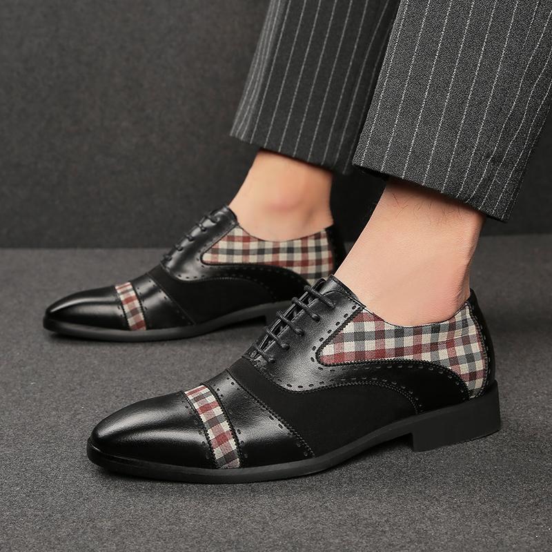 Fashion Business and Casual Men's Leather Shoes Fashion Color Blocking Design Style Outdoor Leisure Party Daily Dates Office Men's Shoes