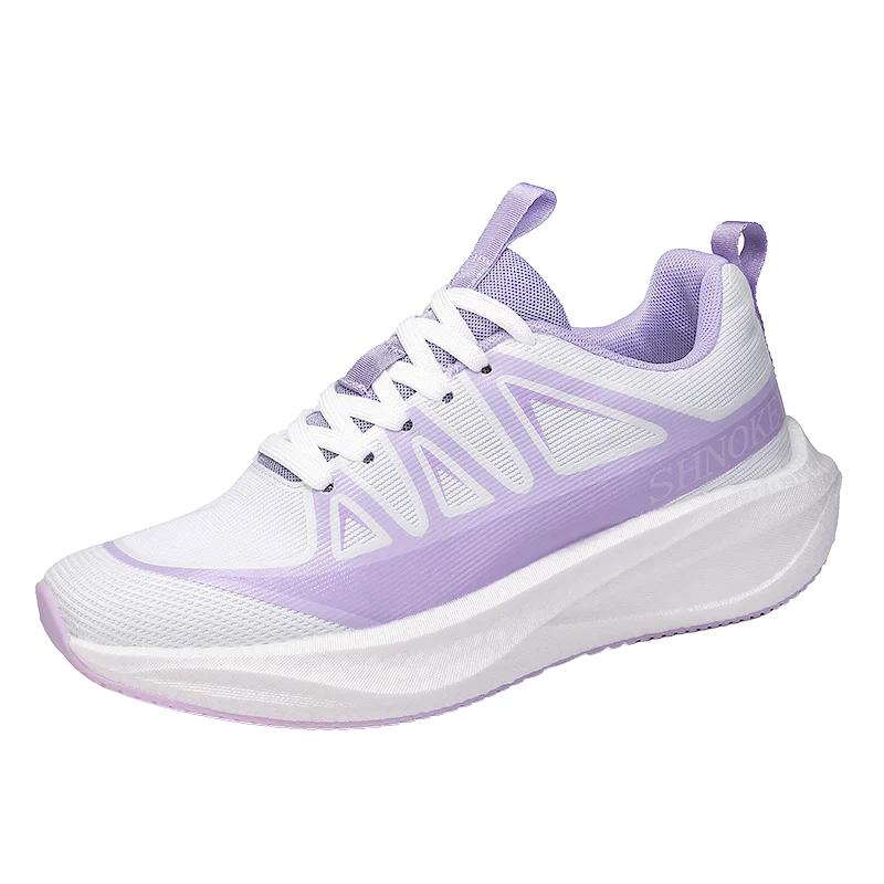 

Running Shoes Cushion Speciality Marathon Men Sports Breathable Lightweight Women s Comfortable Athletic Nonskid Sneakers 45 фиолетовый
