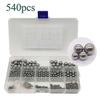 540 Pcs Boxed 304 Stainless Steel Ball Bearings: M2, M2.5, M3.5, M6, M10 Solid Steel Balls