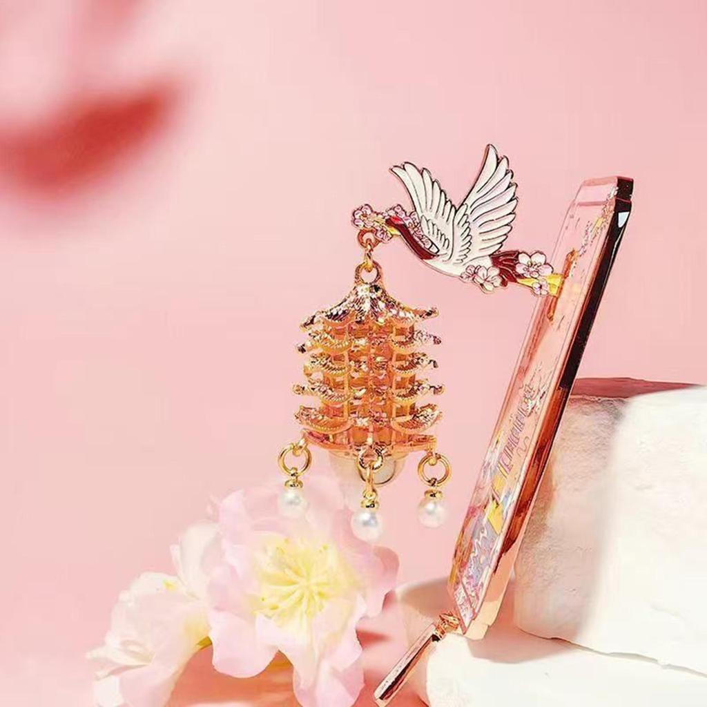 Exquisite Gelber Kran Turm Leuchtender Kühlschrank Persönlichkeitsaufkleber Dekorative Magnetaufkleber Legierung 3D Kühlschrankmagnete