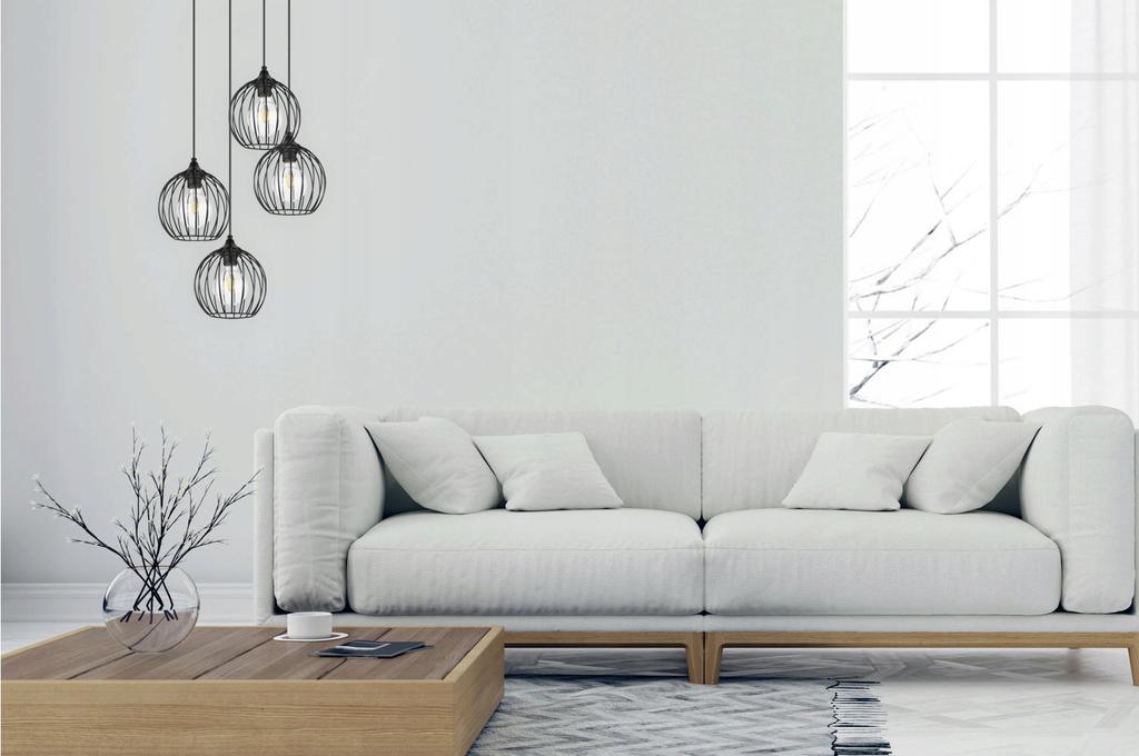 BLACK WIRE HANGING LAMP LOFT LED CHANDELIER