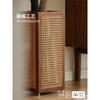 Chinese Style Solid Wood Rattan Umbrella Stand Freestanding Entryway Umbrella Storage Bucket