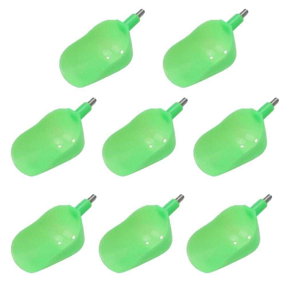 

8PCS Plastic Bait Casting Scoop with 8mm Threaded Interface 14*5.5cm Fishing Bait Scoop Green Casting Scoops for Anglers Use зелёный