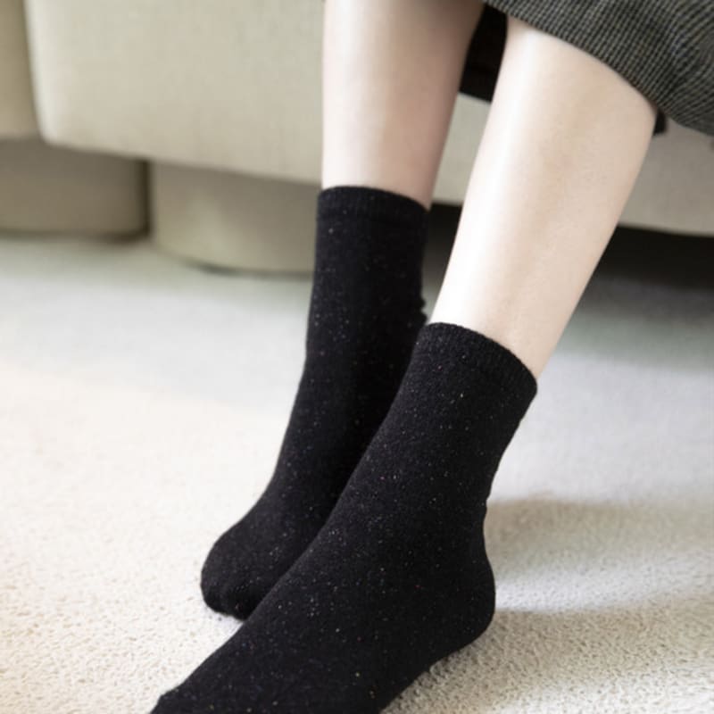 SNOOZY Lambswool Gradient Socks - Black