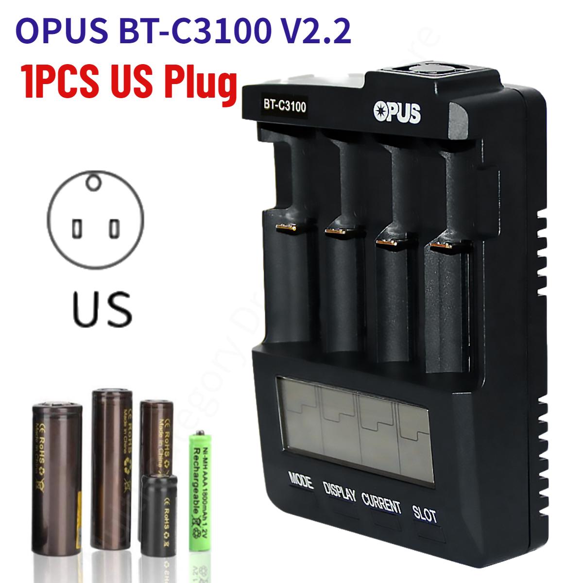 

OPUS BT-C3100 V2.2 ЖК-дисплей Умное зарядное устройство для аккумуляторов Li-ion NiCd NiMH AA AAA 10440 14500 18650 Четыре слота Перезаряжаемые аккумуляторы