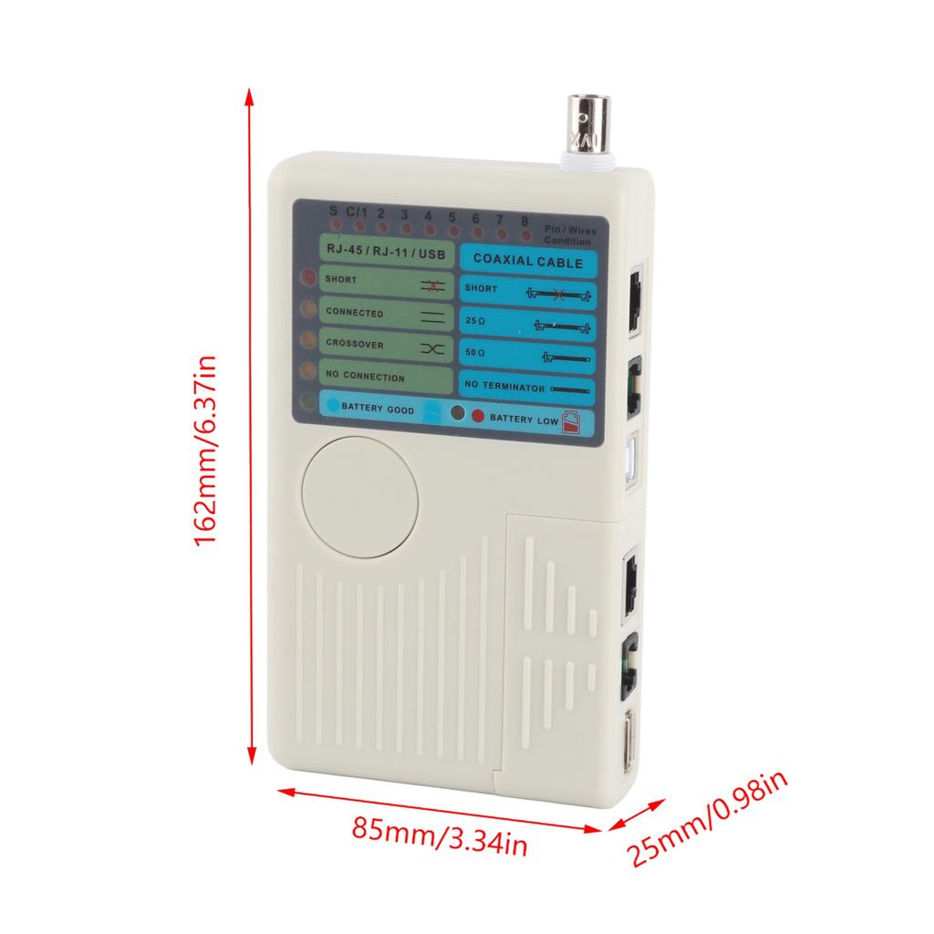 Cable Detector Network Cable Tester 4-in-1 Portable LAN Network Cable Tester Remote RJ11 RJ45 USB BNC for UTP STP Cables