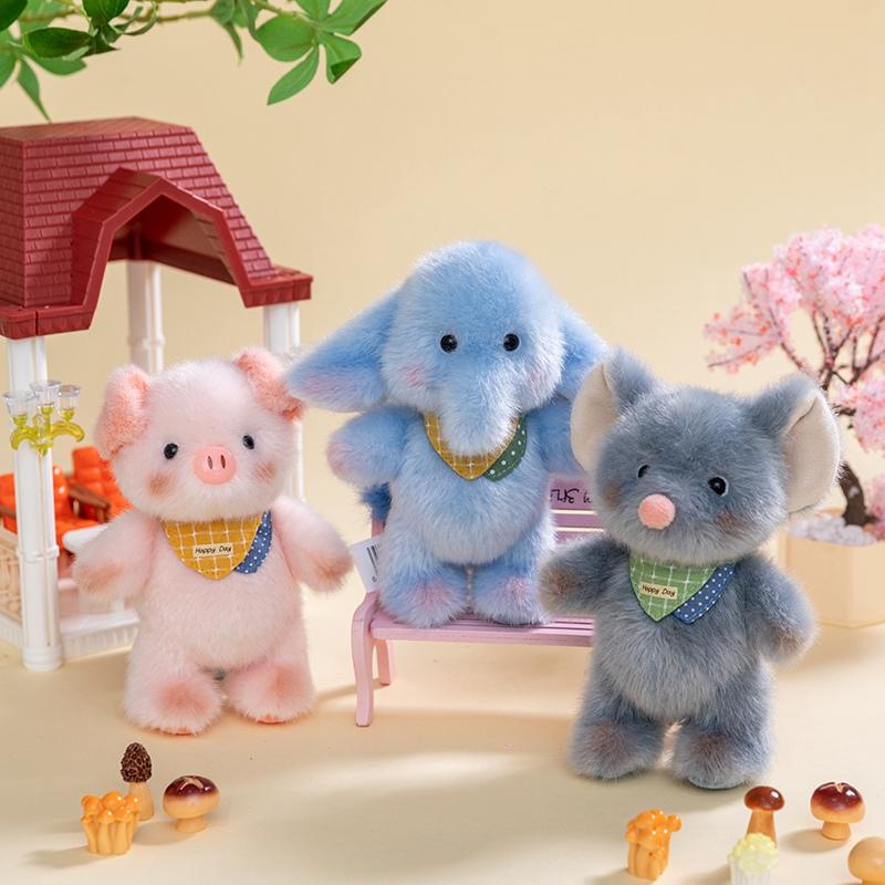 14Cm Animal Plush Toys Cartoon Bear Dog Cat Rabbit Pendant Bag Bacpack Plush Fragrant Keychain Phone Car Plush Keyrings Gifts