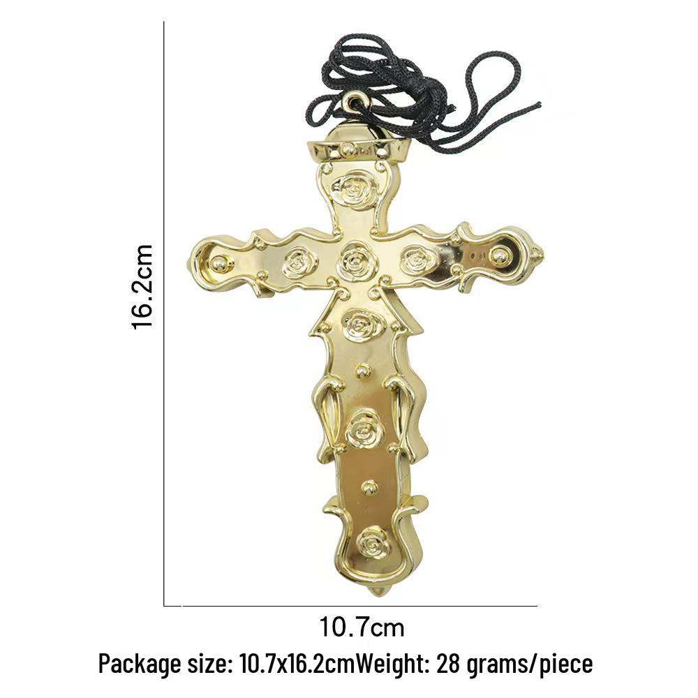 Gold-plated Silver Cross Halloween Cosplay Priest/Nun Costume Prop