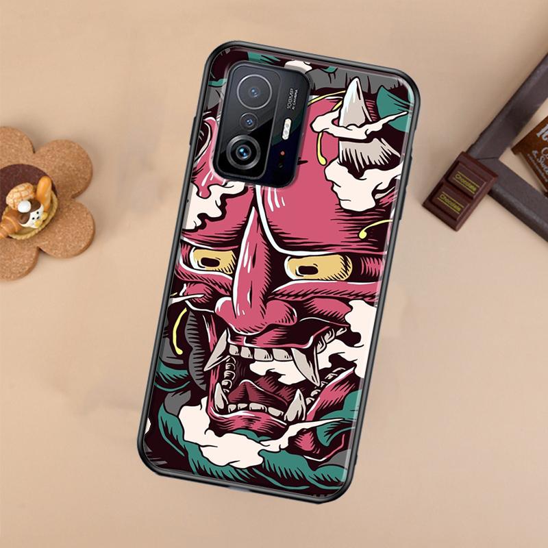 Hannya Demon Oni Case For Xiaomi POCO X7 Pro X3 X5 X6 F3 F5 F6 M6 Pro 11T 12T 13T 14T Pro 13 14 Ultra Cover