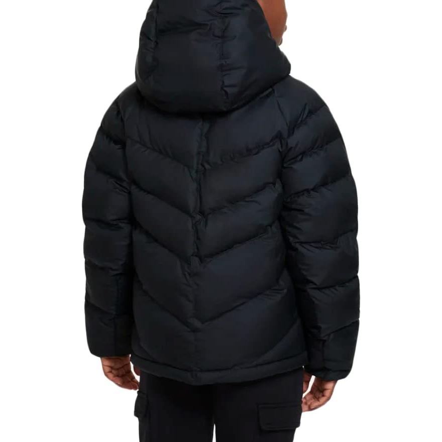 Nike Jacket With Hood And Zipper Design Printed Logo Kids Jackets Black DX1264-013