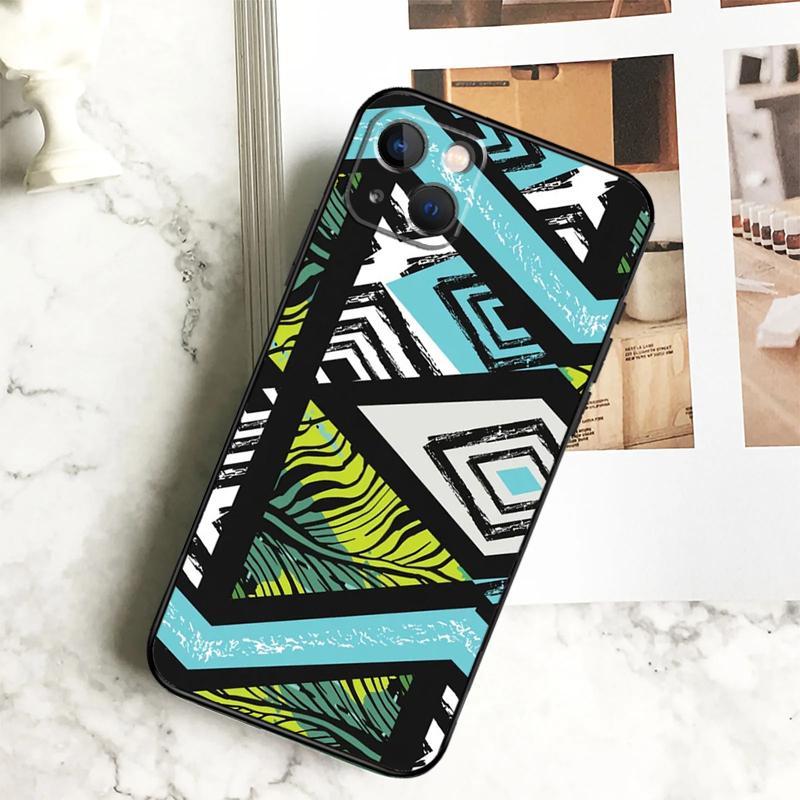 Tribal Aztec Geometric Colour Phone Case For iPhone 17 16 15 14 12 11 13 Pro Max Plus 12 13 Mini 16e 17 Air Cover Coque