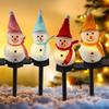 1pc LED Solar Lights, Outdoor Snowman Lights, Waterproof Garden Ground Plug Lights