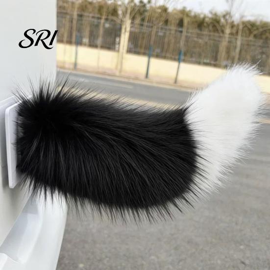Unique Car Accessory Electric Plush Tail Remote & Voice Control Three-Mode Wagging Artificial Fur Detachable Buckle Costume Cosplay Anime