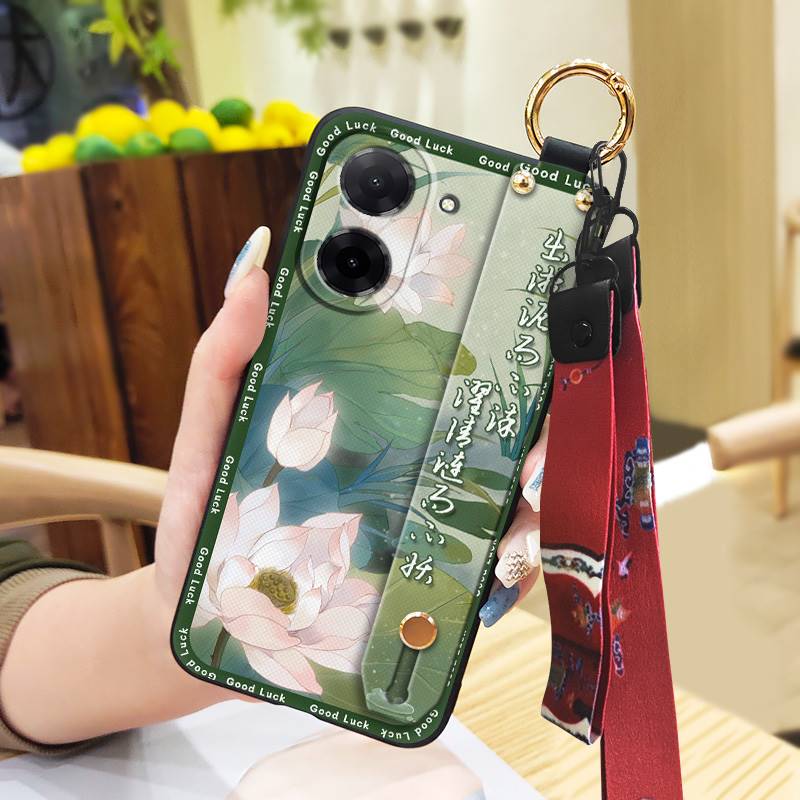 Waterproof Silicone Phone Case For Redmi A5 4G/Xiaomi Poco C71 4G Kickstand Soft case Chinese style Durable Elderly lady