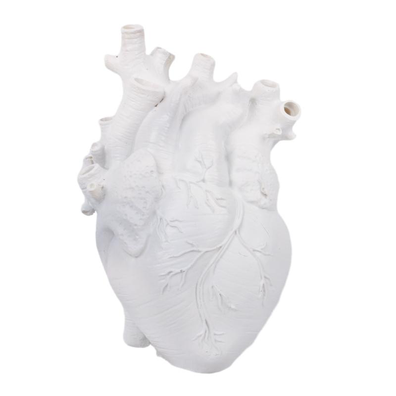 Realistic Heart Sculpture Home Office Desk Ornaments Heart Figurine Creative Resin Heart Statue Miniature Heart Figurine 1 белый
