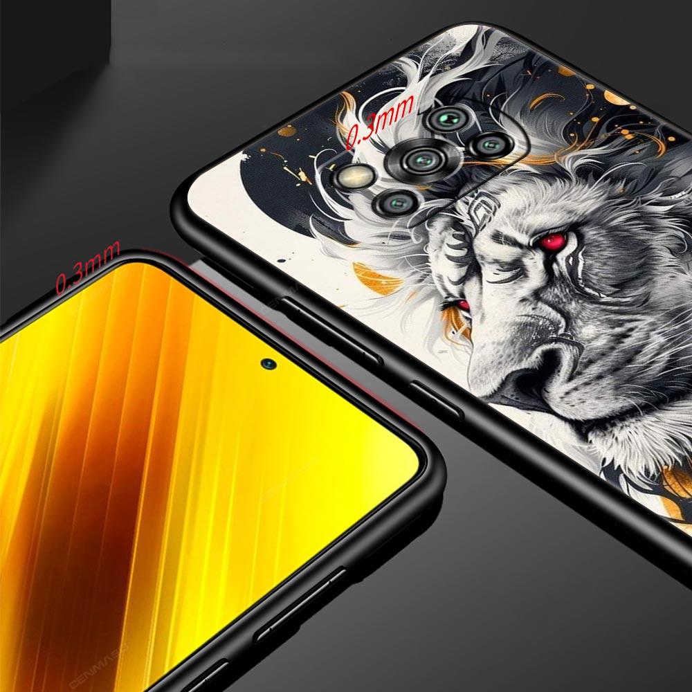 Kreismuster Zweifarbig Löwe Handyhülle Cover für Xiaomi Poco F7 Ultra F6 F5 F4 F3 X6 X5 X4 X3 NFC C51 C55 M4 GT Weiche TPU Hülle
