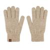 Knitted Gloves For Warm Outdoor Use, Solid Color With Fleece And Windproof Yarn Gloves For Cycling