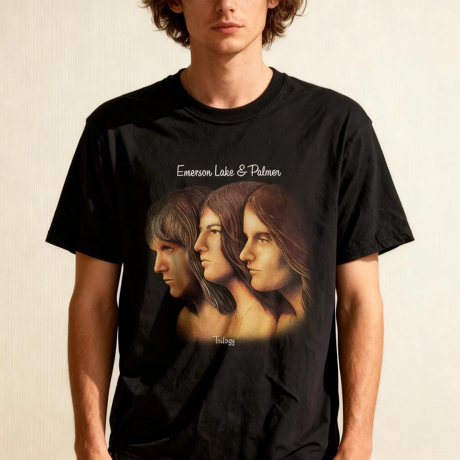 Emerson, Lake & Palmer Rock Band Tee Trilogy Keith Emerson Greg Lake Carl Palmer M