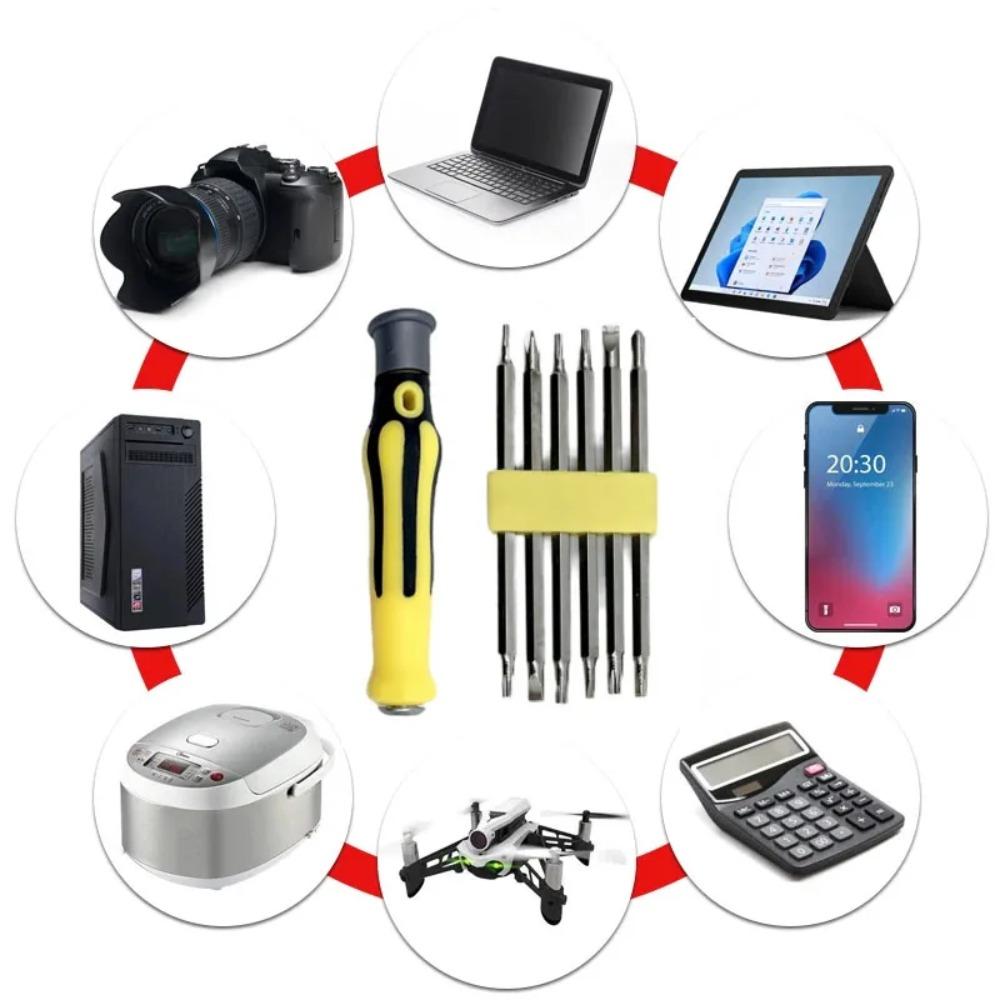 12 in 1 Screwdriver Set Multifunctional Cross Flat Shaped Screwdriver Head Precision Handheld Maintenance Tool