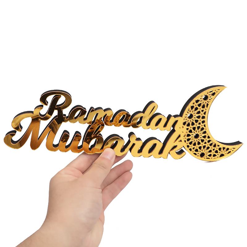 Ramadan Mubarak Acryl Ornament 2025 Eid Mubarak Ramadan Kareem Dekoration für Zuhause Islamische Muslimische Partydeko Eid Al Adha Geschenk