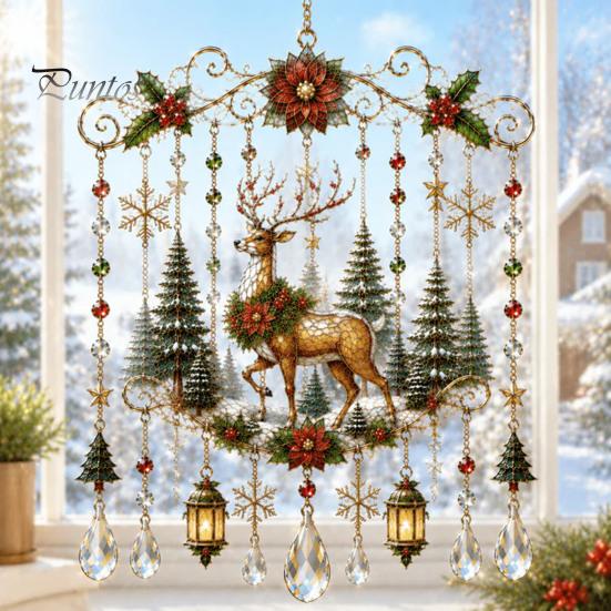 Lichtfangende Ornamente für Kamin Weihnachts-Windspiel, Acryl-Sonnenfänger für Außenbereich Garten Terrasse Dekorative Sonnenlichtfänger Deko, Hängend im Hof