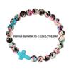 Inspirational Meditation Crosses Bracelet Beaded Colorful Stone for Women Faith Inspire Spiritual Gift Jewelry