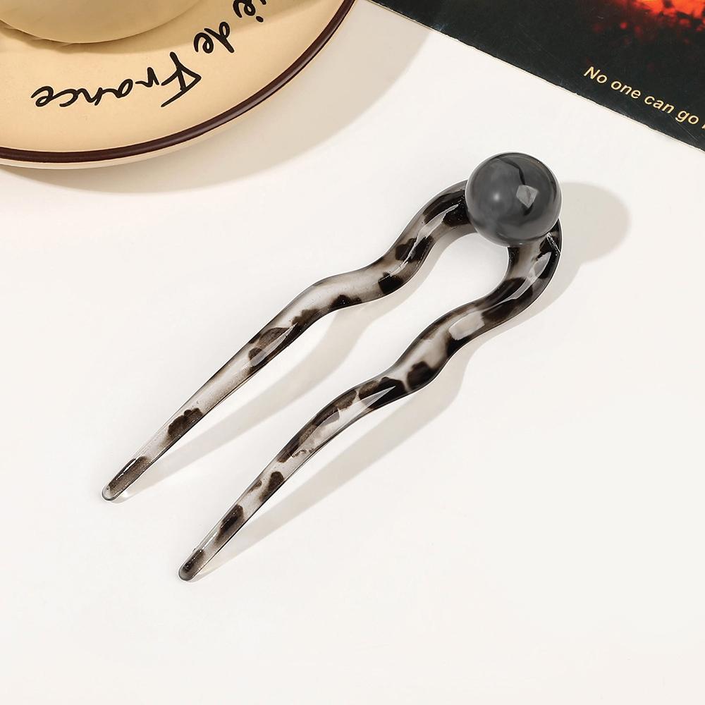 Retro Szpilka do Włosów w Kształcie Litery U Damska Acetatowa Falowana Widelczyki do Włosów Nakrycie Głowy Pałeczki do Włosów Koka Chińska Szpilka Proste Akcesoria do Włosów