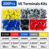 200-1900Pcs Electrical Tube Insulated Terminal VE Tubular Crimp Terminals Wire Cable Connector Ferrules Terminal Connectors