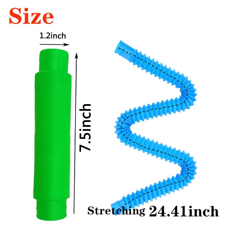 Big Size Pop Tubes Fidget Toys Connectable Extendable Colorful Telescopic Tubes Sensory Toys For Stress Relief Kids Adult Toys