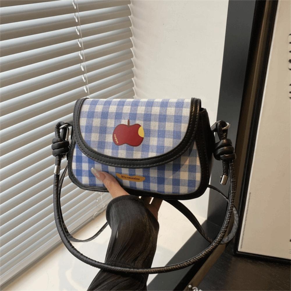 

Fashion Crossbody Bags Lightweight Handbag Versatile Plaid Bag Travel чёрный