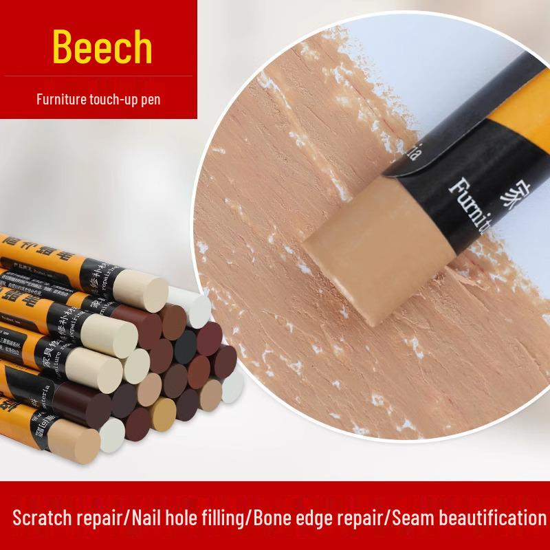 

Комплект для ремонта деревянной мебели: Карандаш для подкраски, Ремонтный карандаш, Заполнитель царапин и Паста для краски