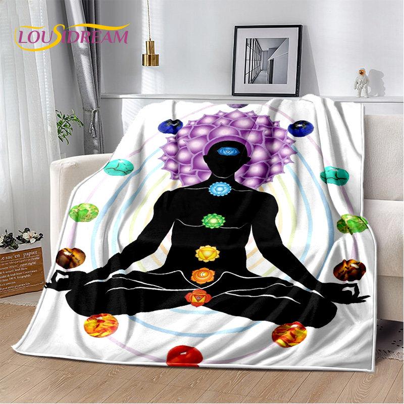 Rainbow 7 Chakra Mandala Bohemia Soft Plush Blanket,Flannel Blanket Throw Blanket for Living Room Bedroom Bed Sofa Picnic Cover
